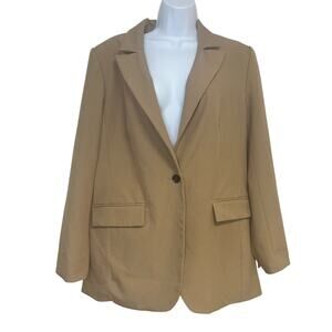 Banana Republic One Button Tailored Jacket Women's Tan size 14